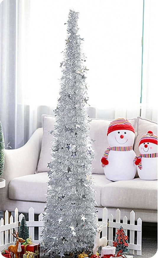 Artificial Tinsel Up Christmas Tree With Stand Gorgeous Collapsible Artificial Christmas Tree For Christmas Decorations Artificial Tinsel Up Christmas Tree With Stand Gorgeous Collapsible Artificial Christmas Tree For Christmas Decorations